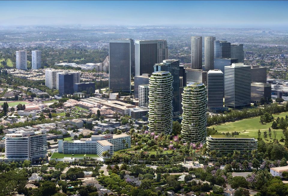 Rendering of Alagem Capital Group and Cain International's One Beverly Hills mixed-use project in Beverly Hills