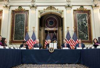President Donald J. Trump participates in a Ratepayer Protection Pledge roundtable, Wednesday, March 4, 2026, in the Indian Treaty Room of the Eisenhower Executive Office Building at the White House. (Official White House Photo by Molly Riley)

