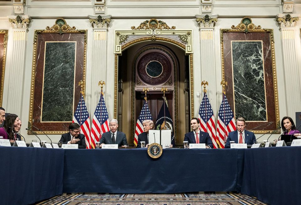 President Donald J. Trump participates in a Ratepayer Protection Pledge roundtable, Wednesday, March 4, 2026, in the Indian Treaty Room of the Eisenhower Executive Office Building at the White House. (Official White House Photo by Molly Riley)