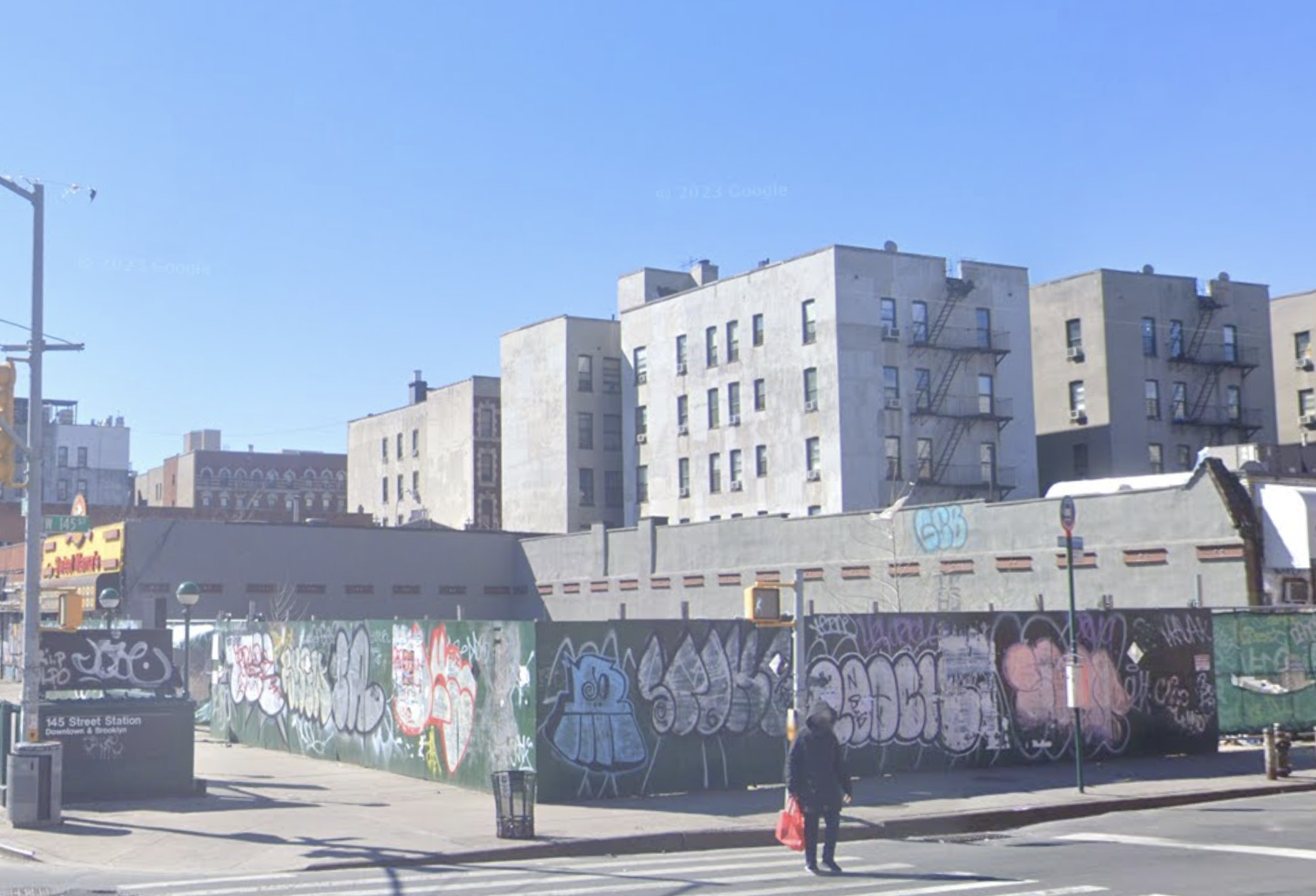 W 145th St and Lenox Ave, the site for One45 in Harlem