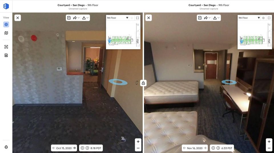 Hitt Contracting project before and after using OpenSpace