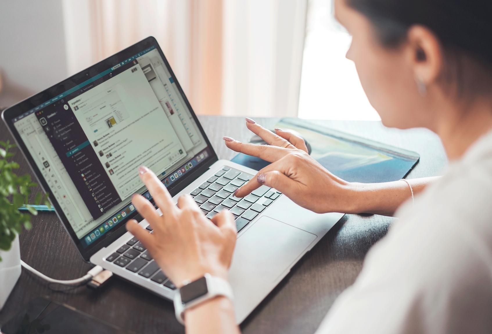 Woman working from home