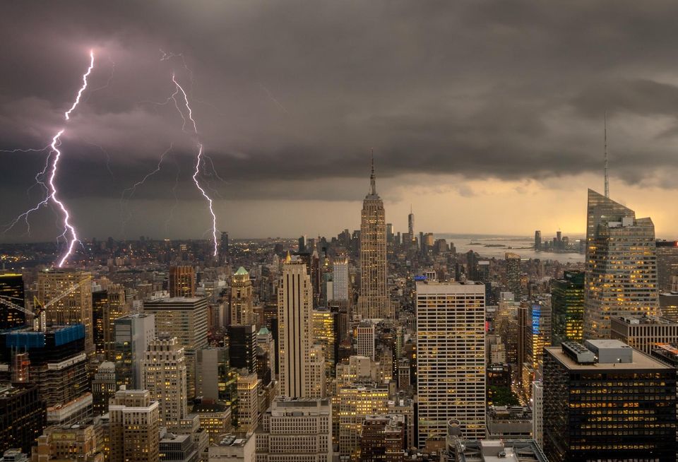New York City thunderstorm rain climate change