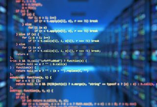 Code with data centre behind