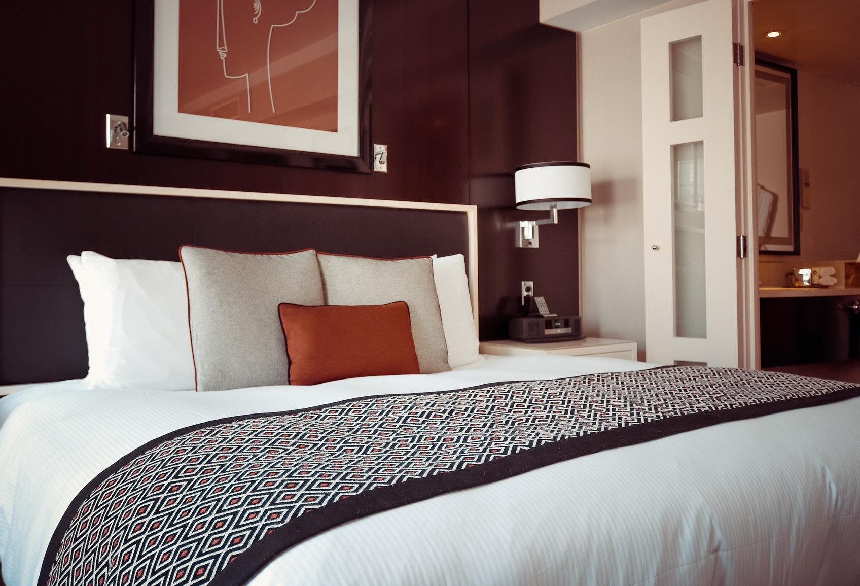 Interior of hotel bedroom