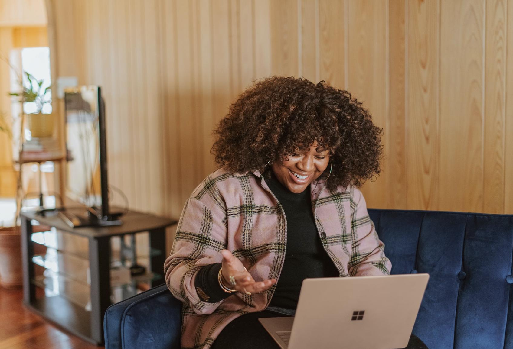 Woman working from home