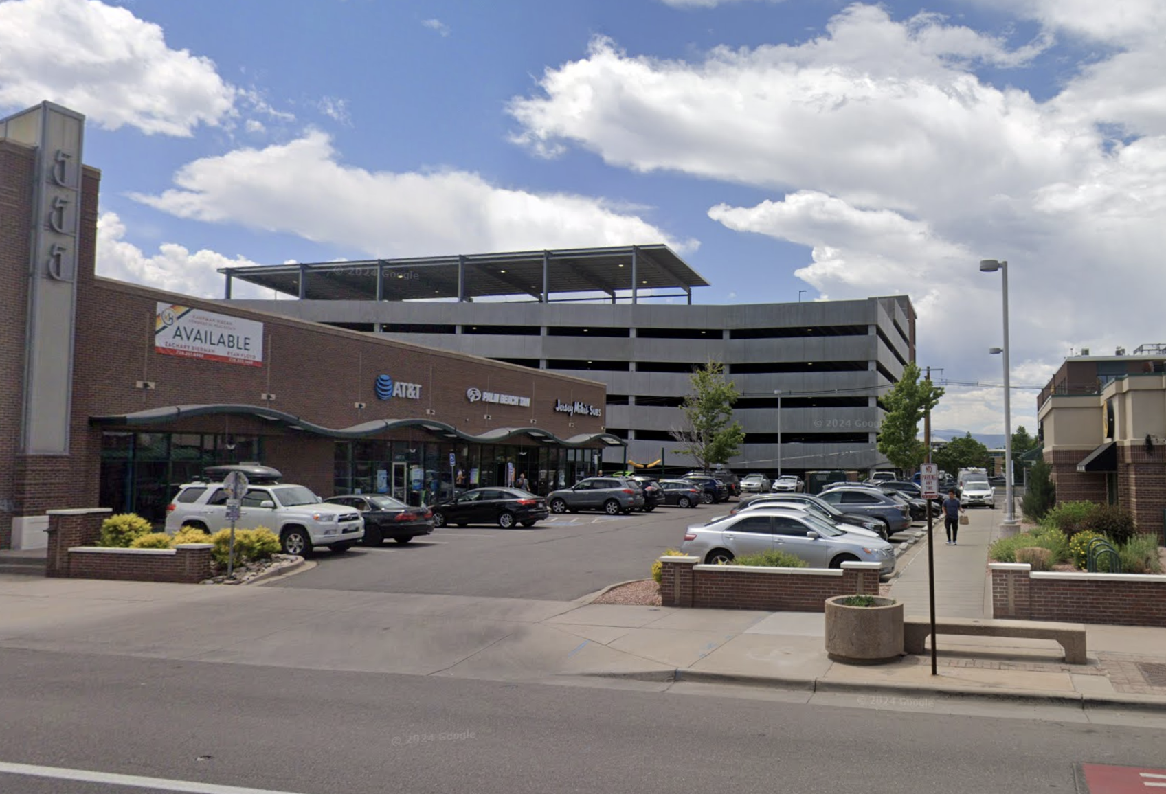 A Google Maps Street View image of the Shops at 6th and Broadway