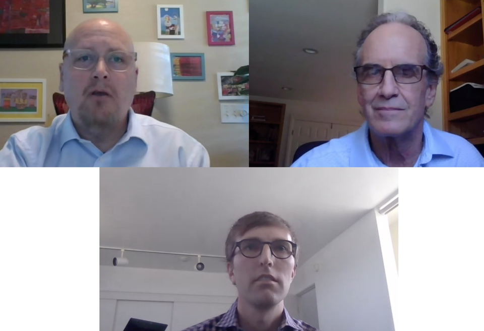 RealtyCom Partners President Rush Blakely, Bel Air Internet President and CEO Terry Koosed and Brookfield Properties Vice President of Mixed-Use Development Patrick Rhodes discuss tech in the coronavirus environment during a Bisnow webinar