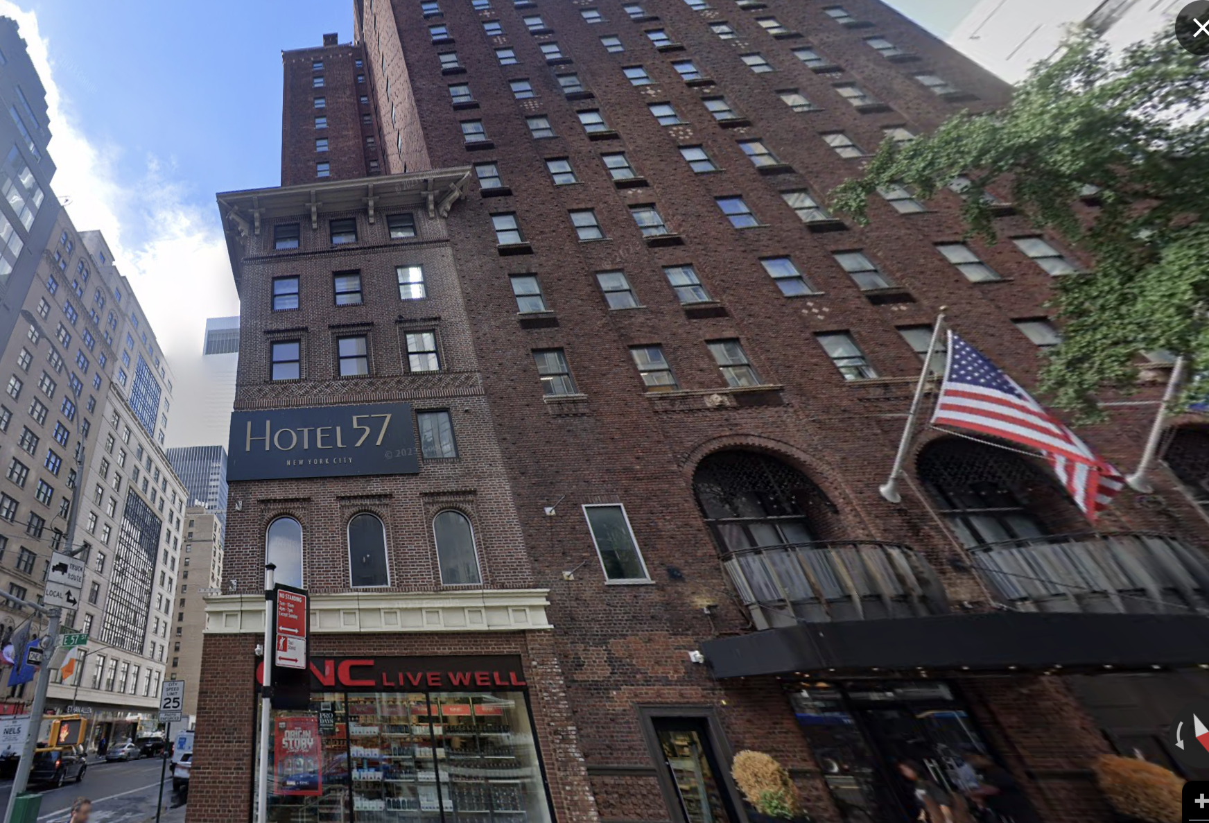 Hotel 57, where landlord Apple Hospitality REIT is suing LuxUrban for $83M in damages and alleging that the hotel operator has failed to pay rent since April.
