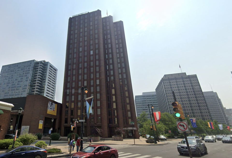 Three Parkway building off of Cherry Street and Benjamin Parkway in Logan Square, Philadelphia