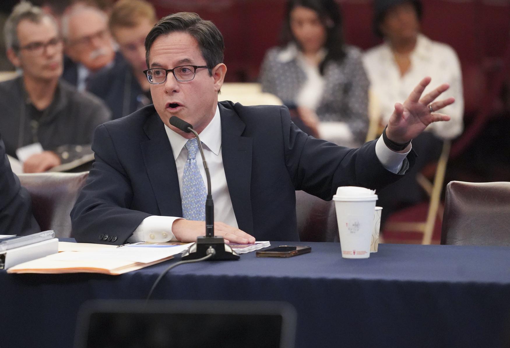 Dan Garodnick, Commissioner of the New York City Department of City Planning, speaking in front of the City Council on Oct 21, 2024.