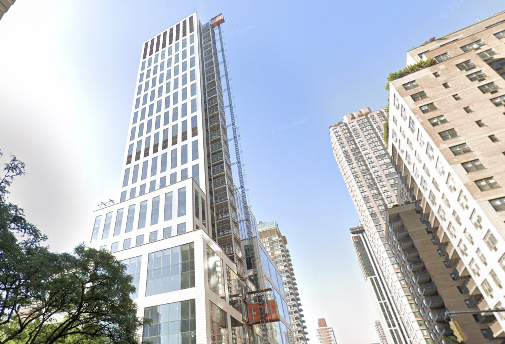 Extell's 1520 First Ave. under construction in August 2024.