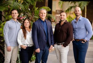 Stream Realty Partners announced on Tuesday that Greg Katz will manage a five-person team in Miami—the firm’s first office in the South Florida market. Pictured above are the executives joining Katz from left to right: Jason Warren, Teresa Sanzone, Greg Katz, Carlyle Coffin, and Mike Lisch.