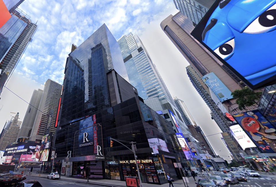 The Renaissance New York Times Square Hotel, at 2 Times Square, where its owners this week scored a $78M acquisition loan.