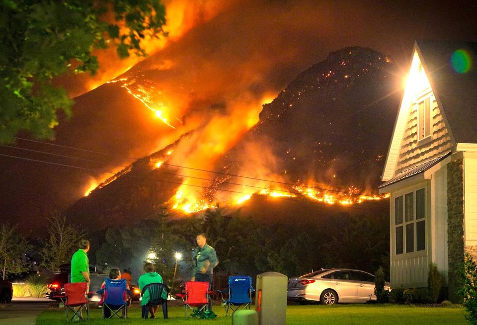 Family Watching Wildfire via Unsplash mikenewbry