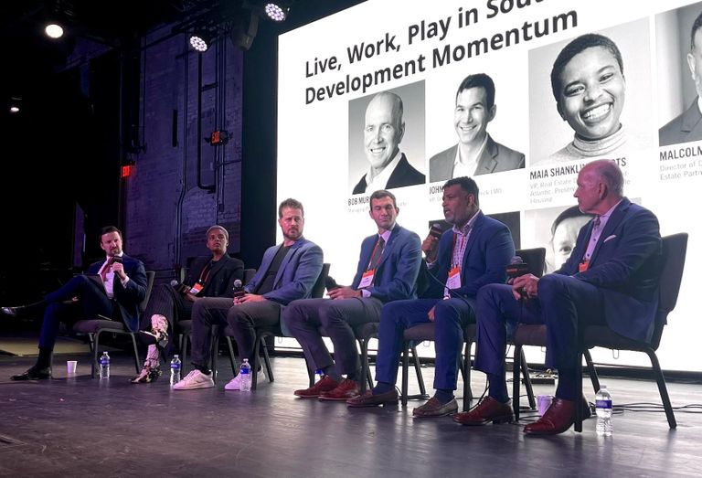 Bisnow's Mike Ponticelli, Preservation of Affordable Housing's Maia Shanklin Roberts, ZGF's Brian Earle, Redbrick LMD's John Kilborne, Jair Lynch Real Estate Partners' Malcolm Haith and MRP Realty's Bob Murphy.