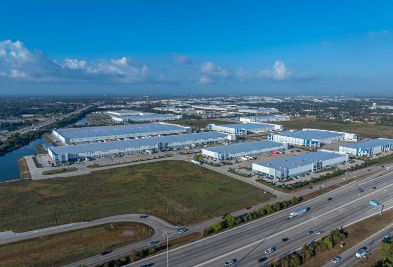 A drone shot of the Waypoint Business Park in Houston.