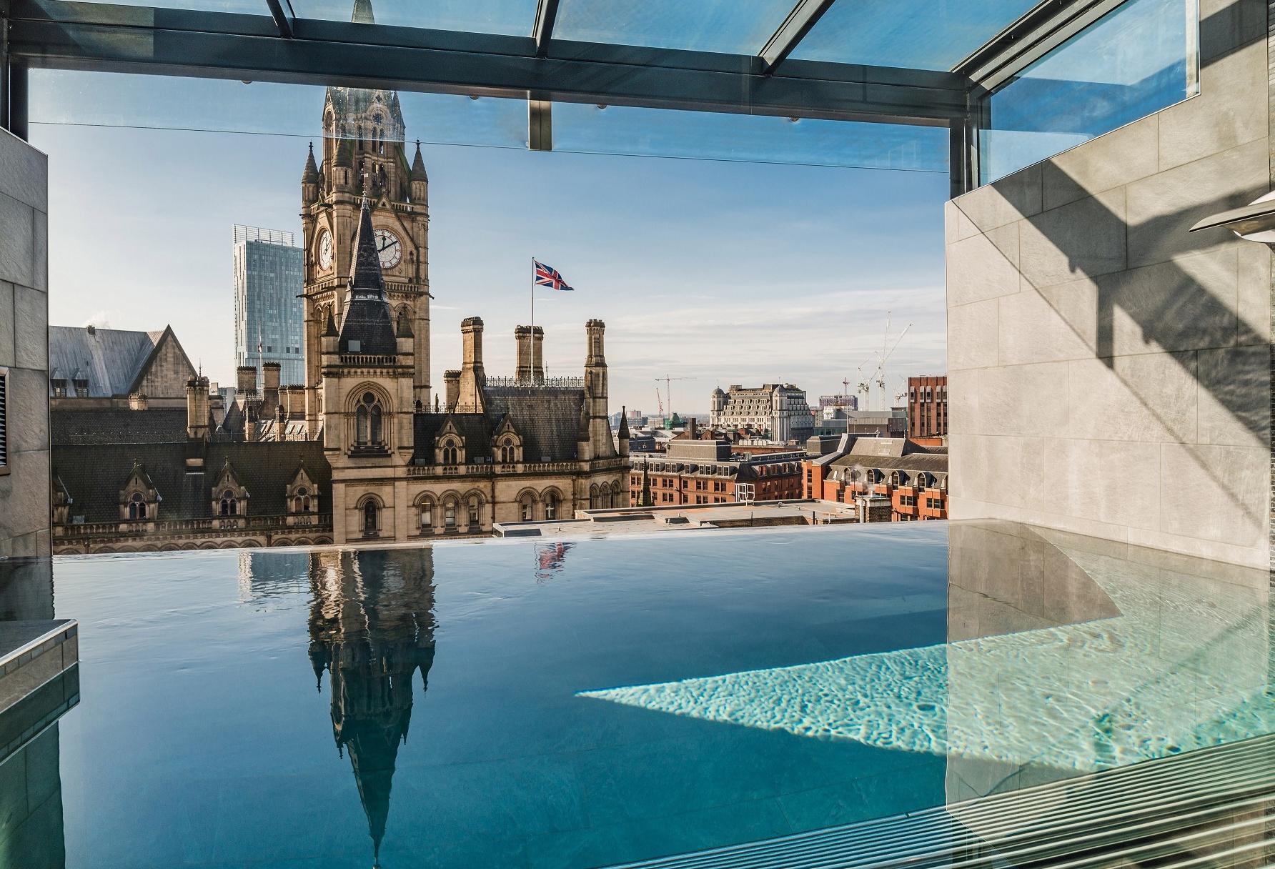 view from the 7th floor spa of King Street Townhouse Hotel, Manchester