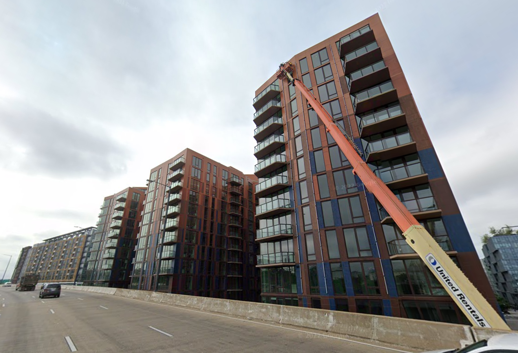 Construction on Greystar's 756-unit Illume project in Navy Yard, as seen in May 2022.