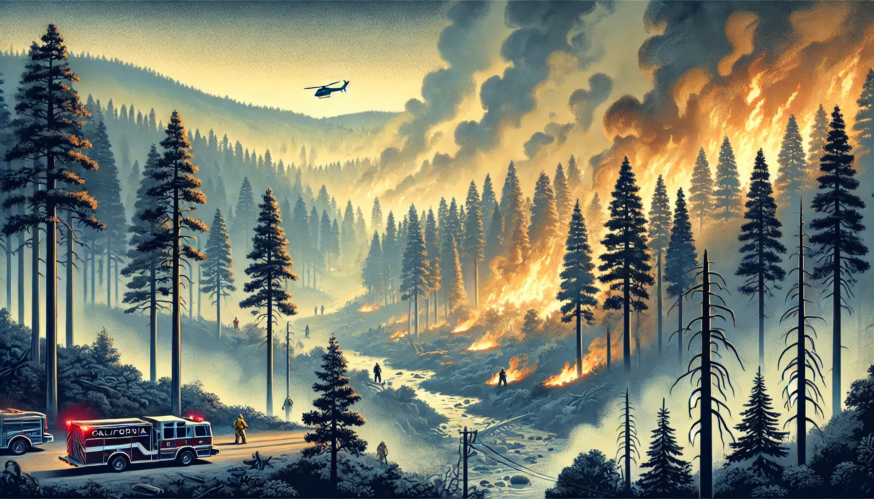 AI image of California wildfires