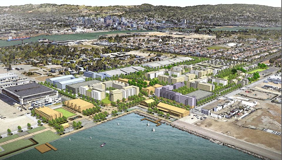An aerial rendering of Alameda Point Partners's Alameda Point project