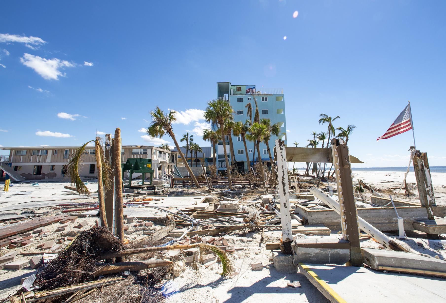 Hurricane Ian destroyed the boardwalk and businesses on Fort Myers Beach