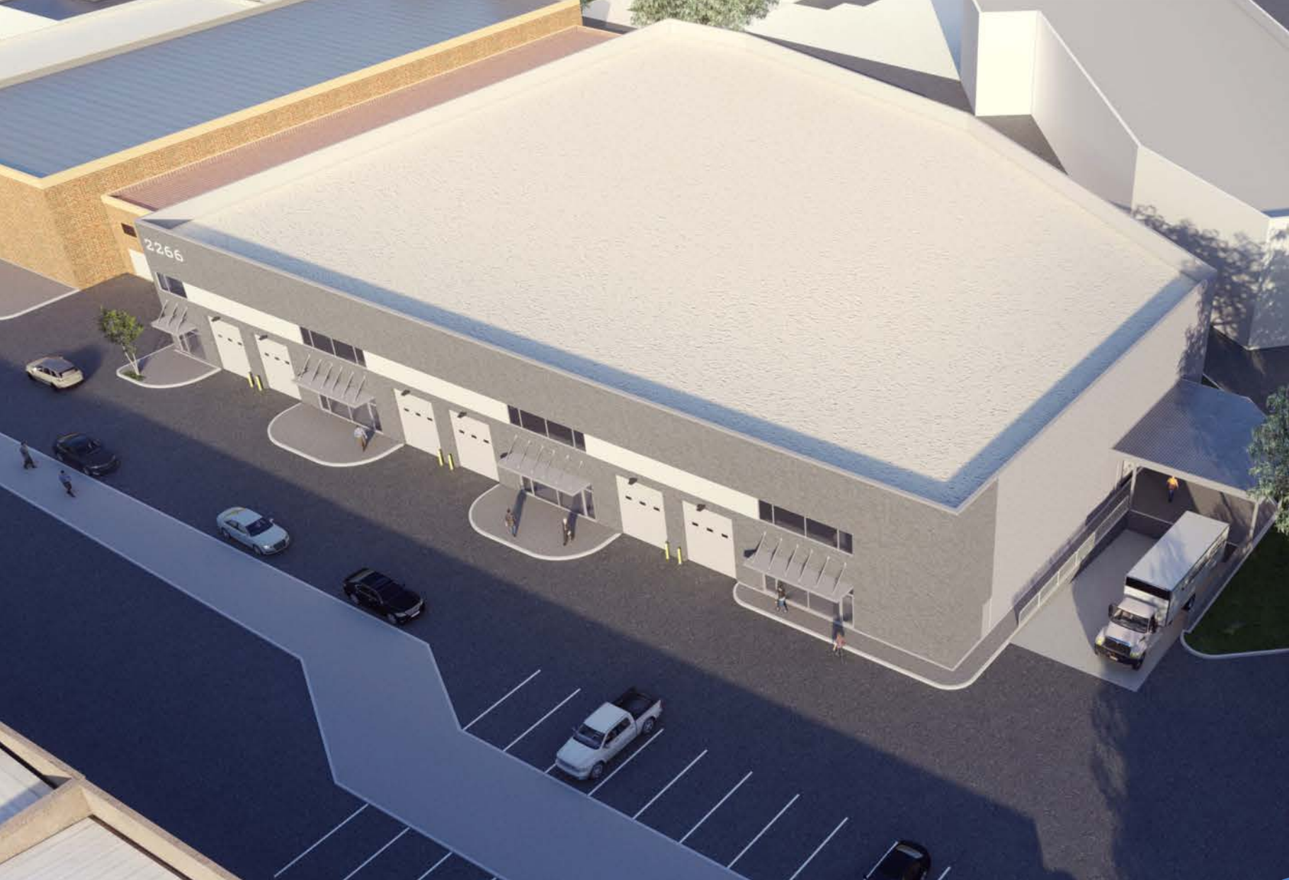 Rendering of the new industrial building at 2266 25th Place NE