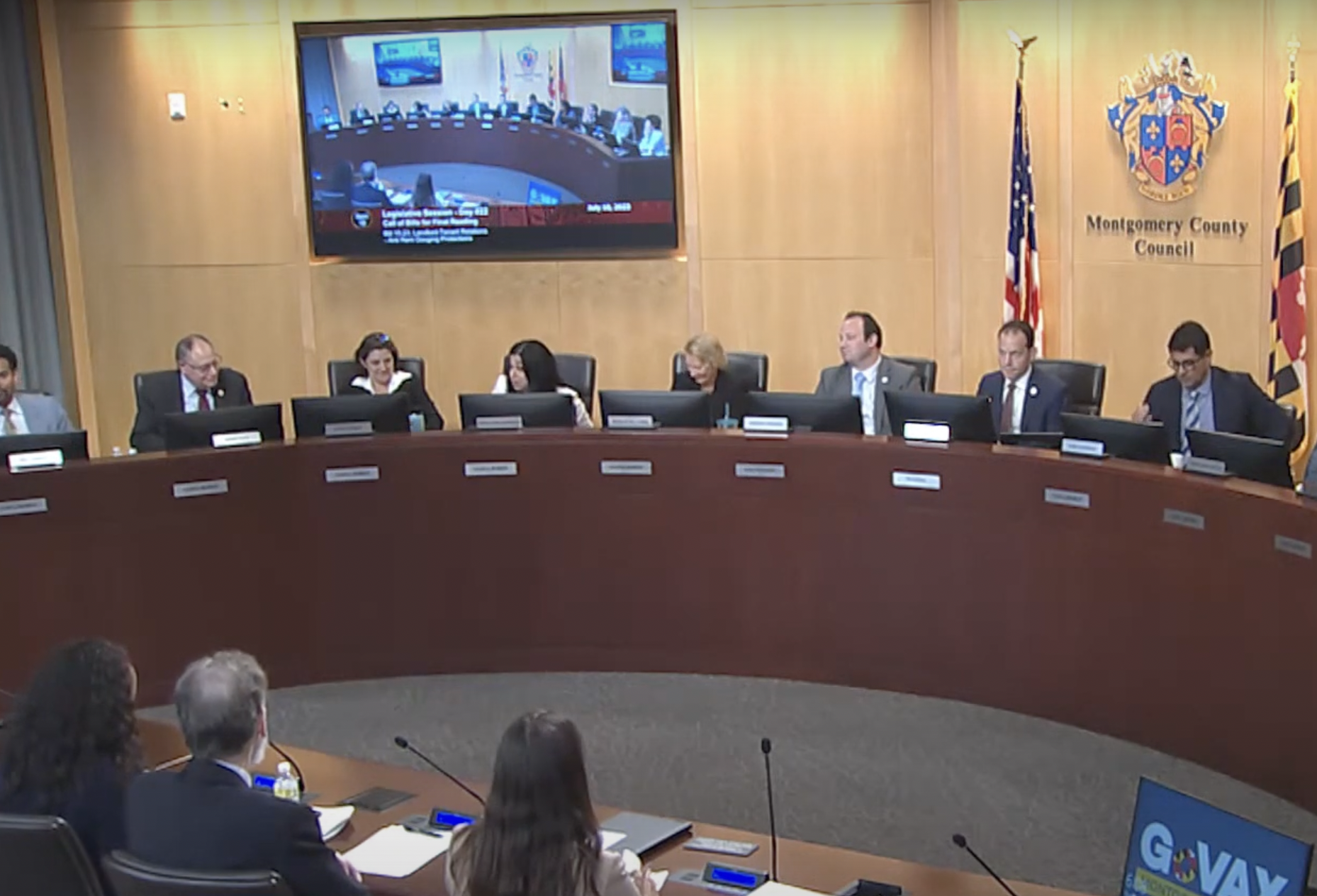 The Montgomery County Council at its July 18 meeting. 