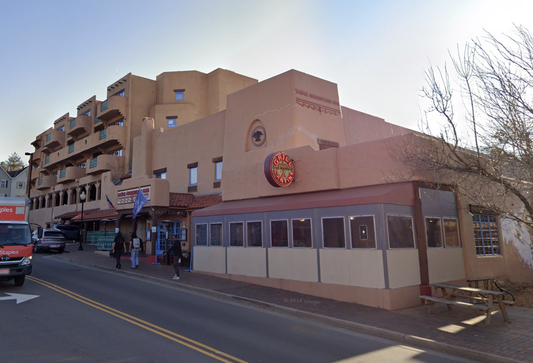 A Google Maps Street View image of the Table Mountain Inn in downtown Golden