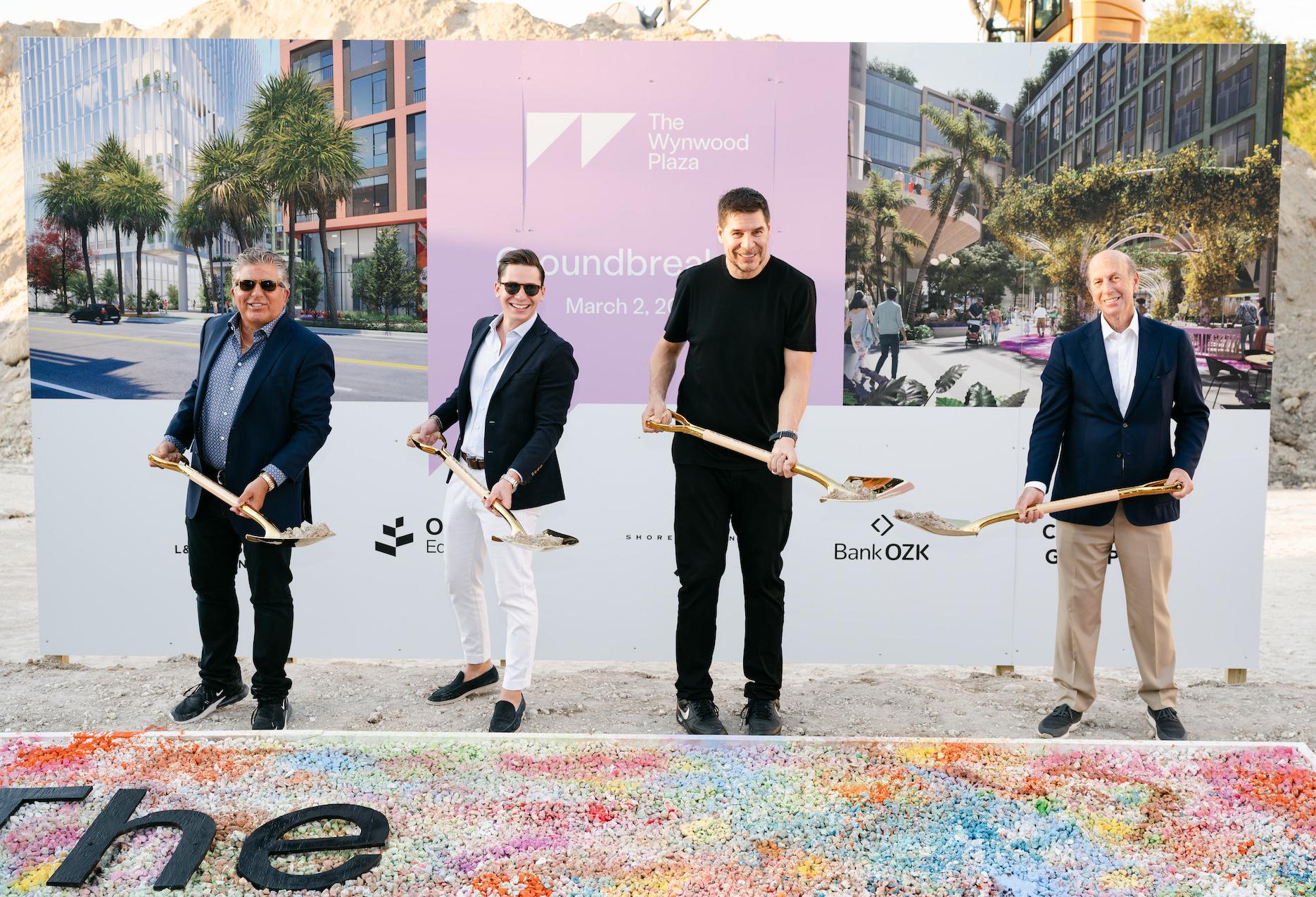 Rob Lapidus, Erik Rutter, Marcelo Claure, David Levinson at The Wynwood Plaza groundbreaking