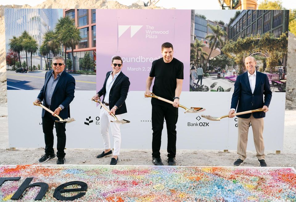 Rob Lapidus, Erik Rutter, Marcelo Claure, David Levinson at The Wynwood Plaza groundbreaking