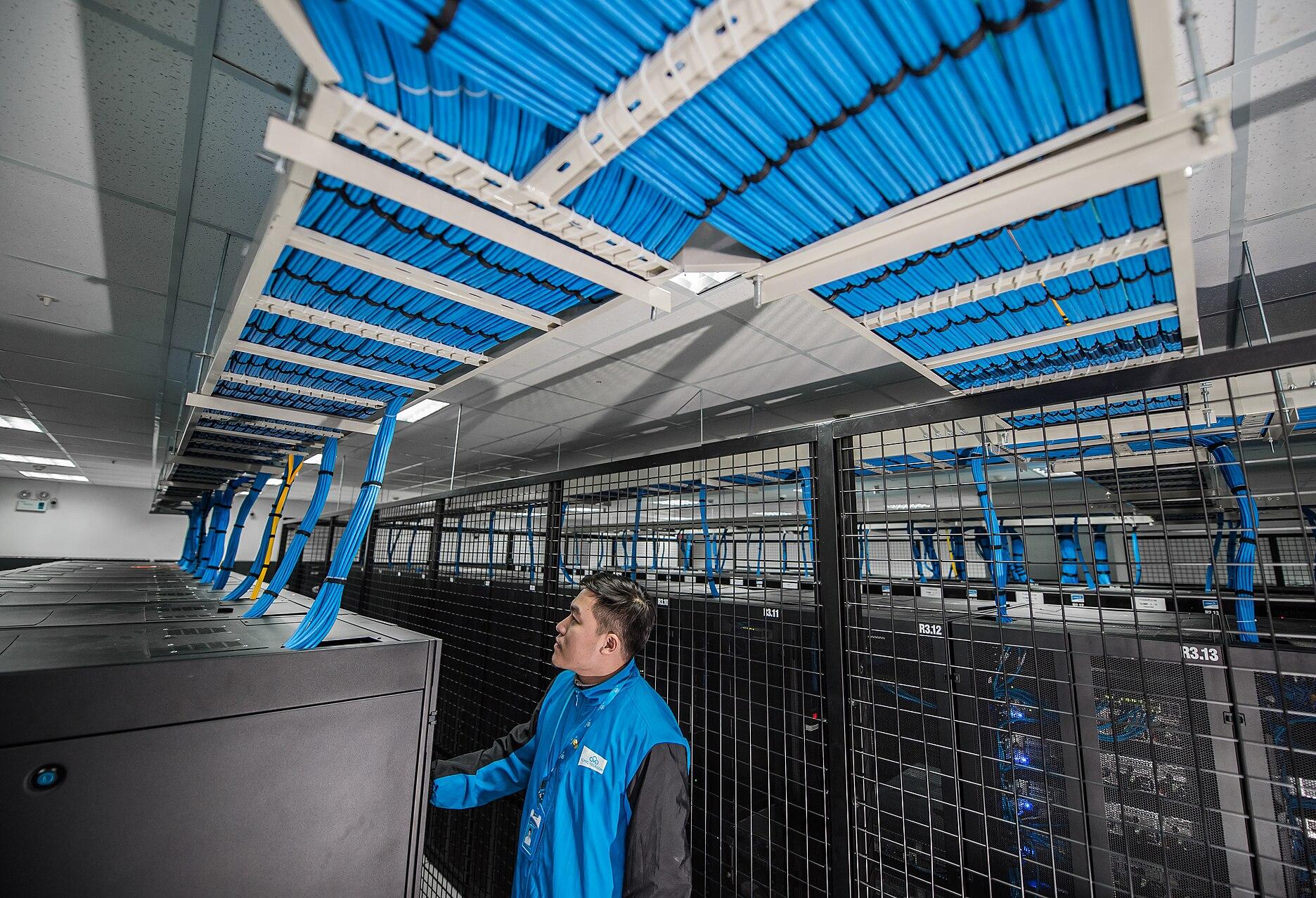 Inside Data Center Server Room Server Racks