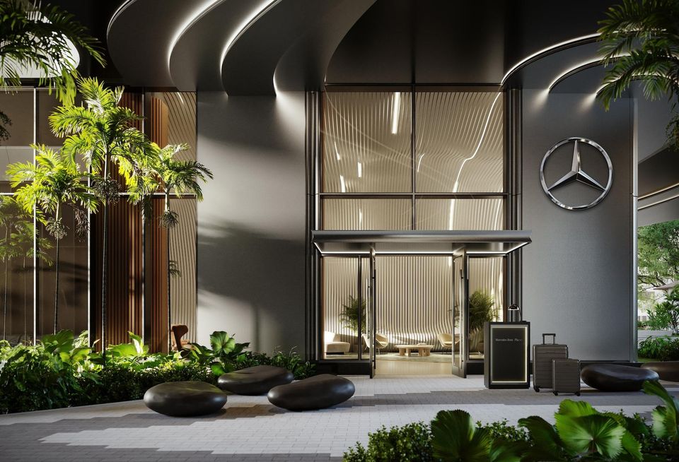 Mercedes-Benz Places Brickell Miami 1 Southside Park JDS Development Exterior Lobby