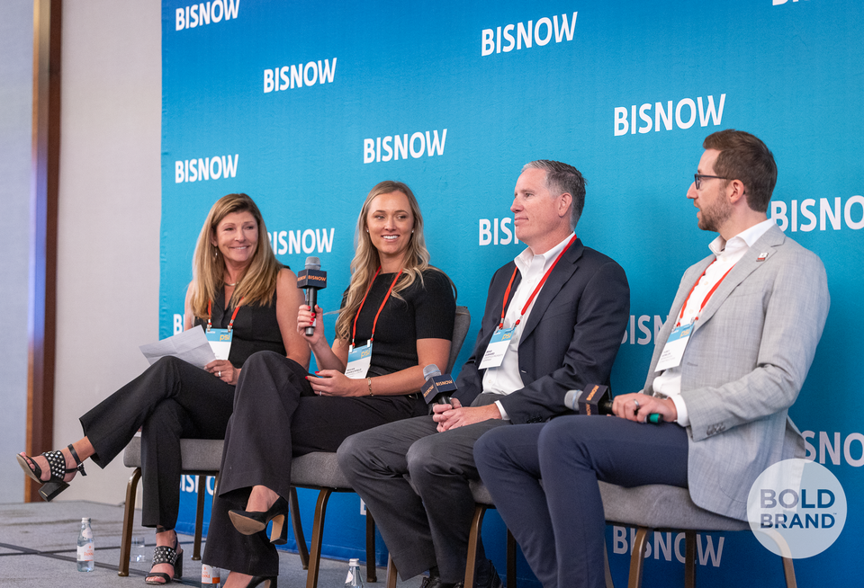 Avison Young's Dawn McCombs, Trammell Crow Co.'s Megan Kranichfeld, Logistics Property Co.'s Brad Cushard, Brinkmann Constructors' Yuriy Gorlov
