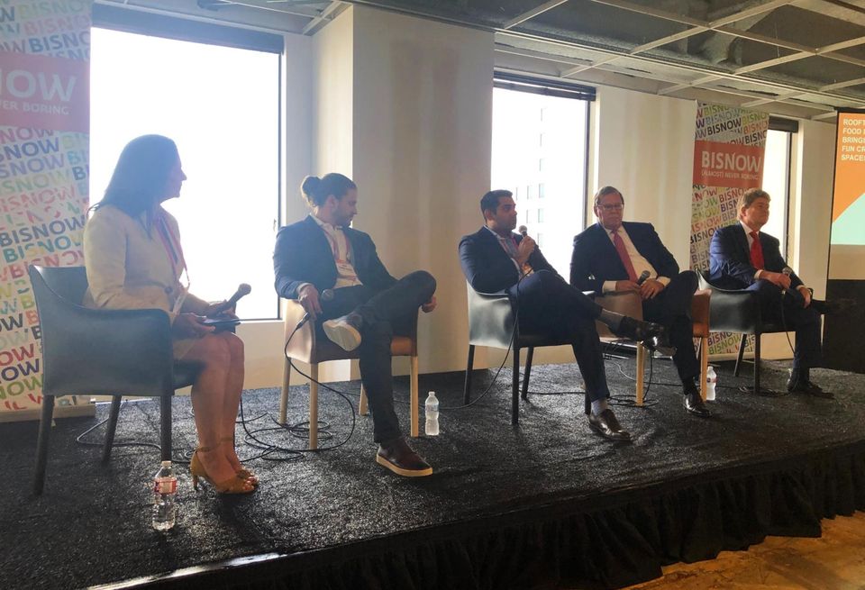 Transwestern Executive Vice President Michelle Wogan, NewForm Real Estate President Dan Zimmerman, Lionstone Vice President Zain Sayed, Cushman & Wakefield Executive Vice Chairman Tim Relyea, Transwestern Executive Vice President David Baker