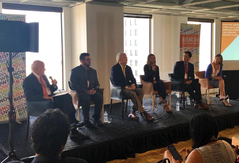 Central Houston President Bob Eury, Lovett Commercial Development Team Adam Williams, Woodbranch Management President Philip Schneidau, Transwestern Senior Vice President Crystal Allen, Discovery Green President & Park Director Barry Mandel, Houston First Senior Vice President Roksan Okan-Vick 