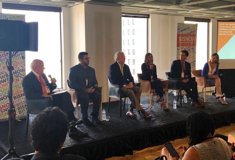 Central Houston President Bob Eury, Lovett Commercial Development Team Adam Williams, Woodbranch Management President Philip Schneidau, Transwestern Senior Vice President Crystal Allen, Discovery Green President & Park Director Barry Mandel, Houston First Senior Vice President Roksan Okan-Vick