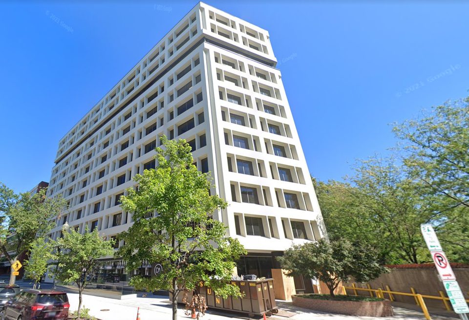 Street view of 12-story office property