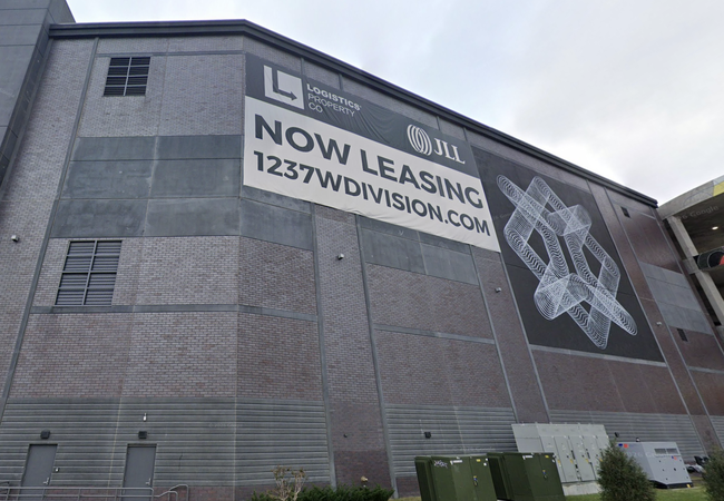 Exterior of an industrial building located at 1237 W. Division St. in Chicago.