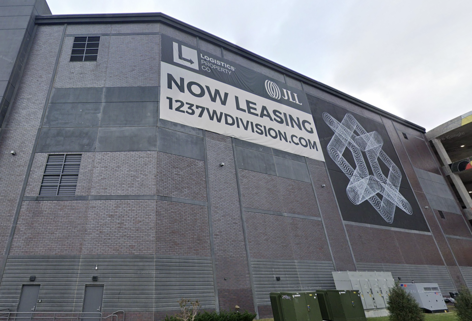 Exterior of an industrial building located at 1237 W. Division St. in Chicago.