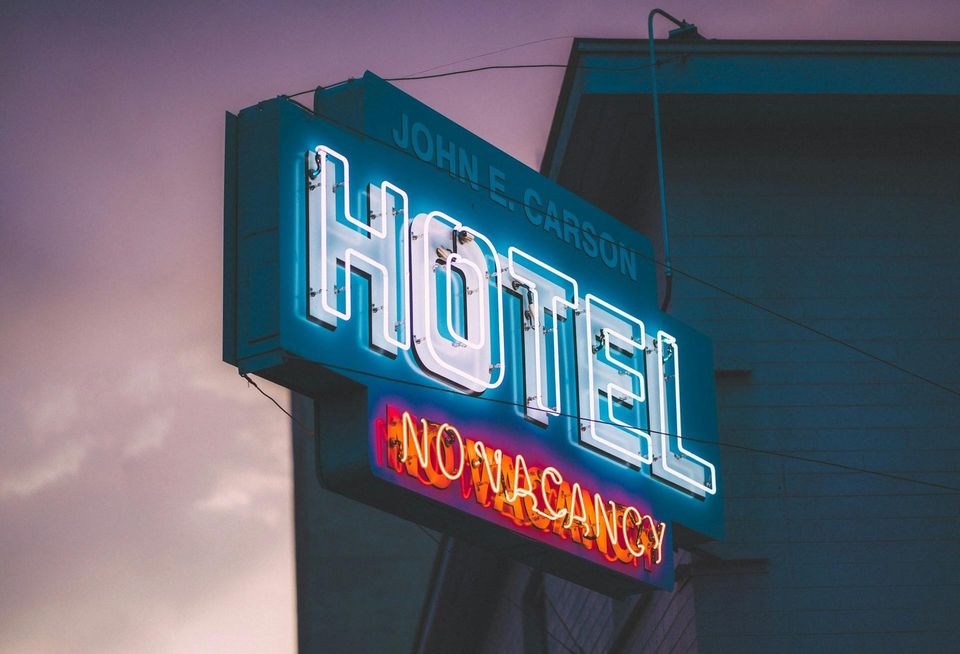 No vacancy sign at a hotel