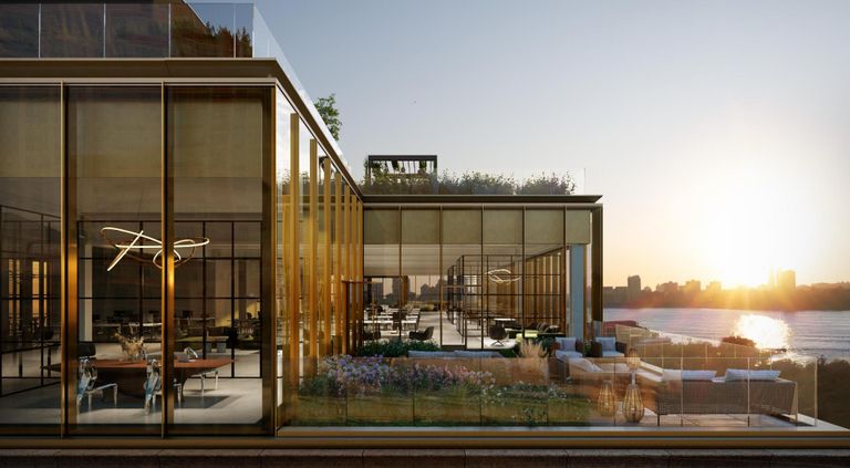 Penthouse view of the Hudson River 