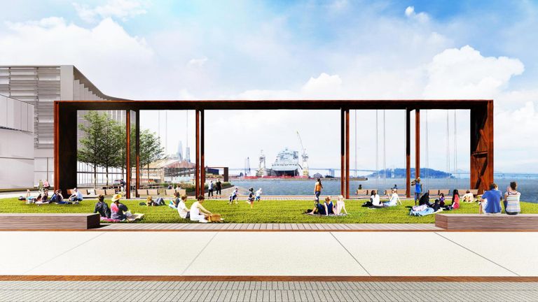 Rendering of Craneway Pavilion at Pier 70