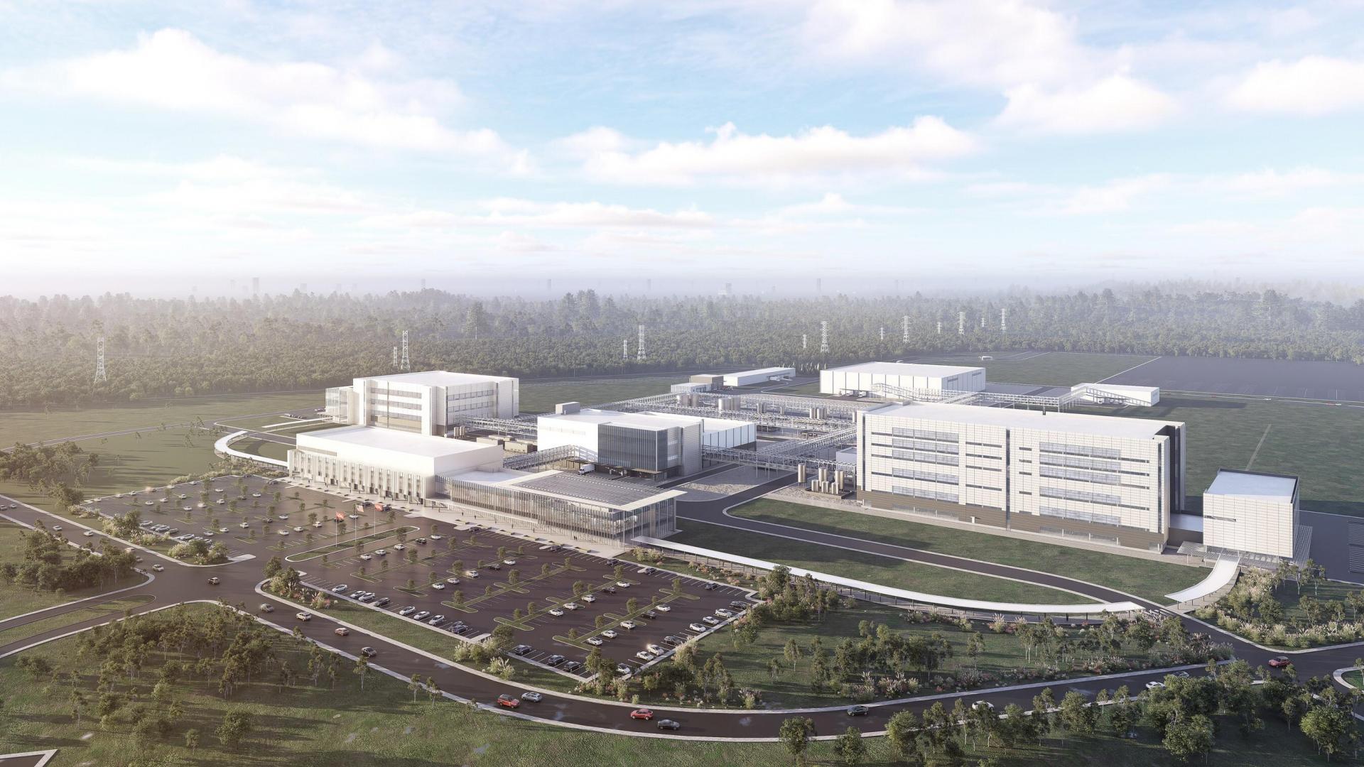 Rendering of Eli Lilly manufacturing facility