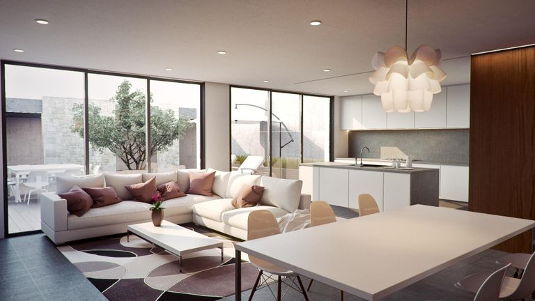 Luxury apartment interior.