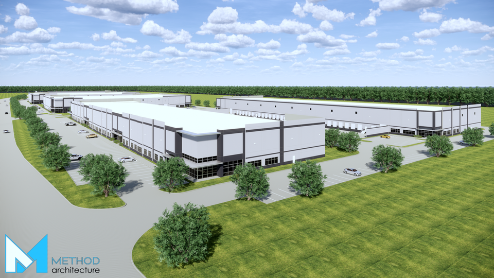 A rendering of The Business Center at Five Corners in southwest Houston.