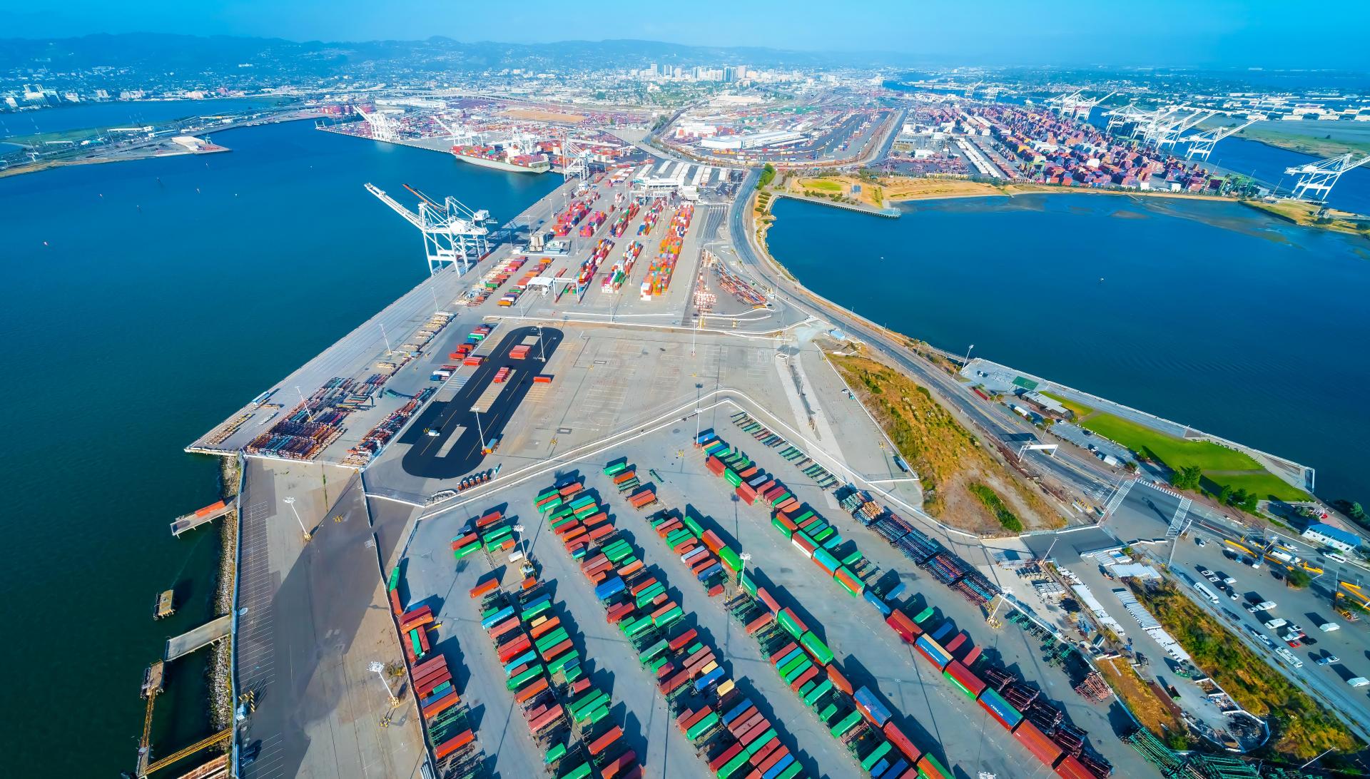Shipping containers at the Port of Oakland