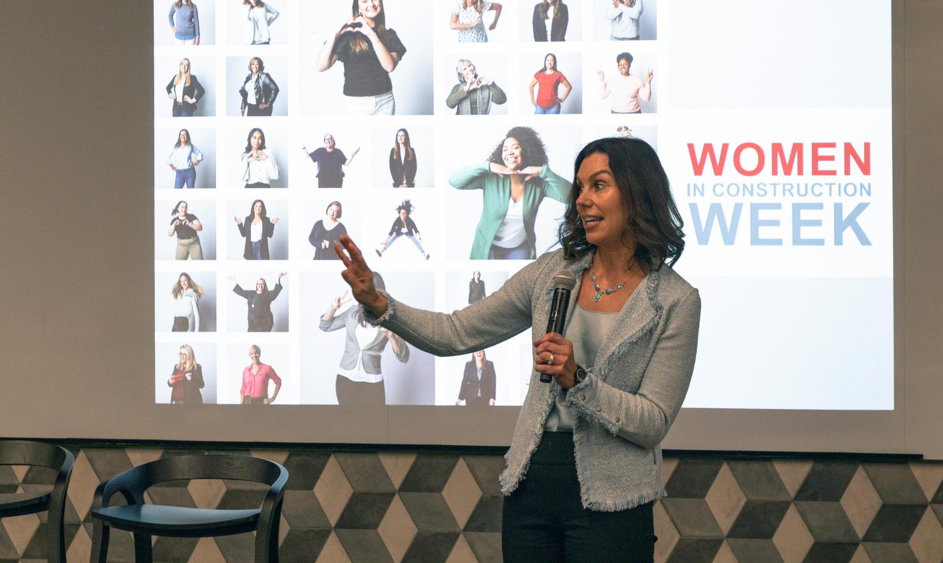Skender's Lisa Latronico speaks at Women in Construction Week.