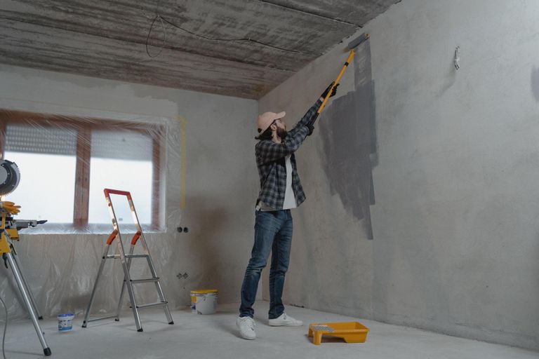Painting apartment wall