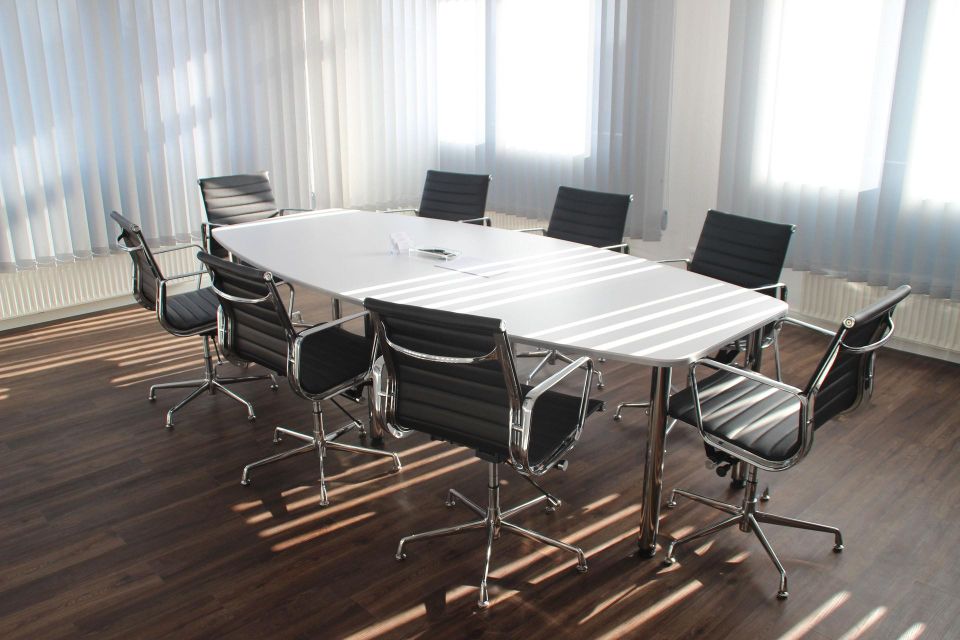 Empty conference table